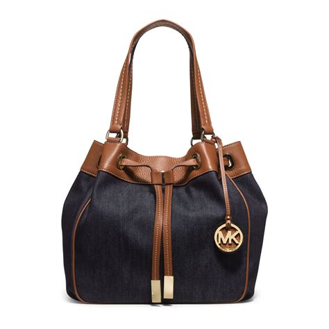 michael kors lunch bag|Michael Kors denim tote.